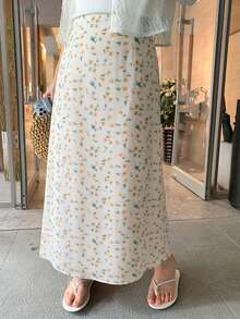 Dazy Plus All-Over Polka Dot Cute Girl Casual Korean Style Spring Summer Versatile A-Line Black Long Plus Size Women's Spring Summer Autumn Skirt - Apricot - View 4