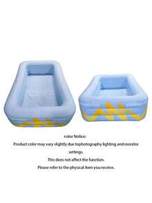 1pc Energetic Blue Inflatable Swimming Pool, Extra Large & Thick, Foldable, Suitable For Yard, Balcony, Lawn, Camping, Party, Easy To Set Up Home Mini Water Park, Durable & Spacious, Ideal For Play, Adult Relaxation, Family Gathering, Friend Party - C - View 8