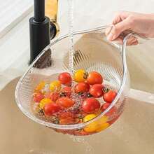 Upgraded Kitchen Rice Washer With Handle, Vegetable Fruit Basket Drainer, Fine Mesh Rice Washing Sieve Filter, Plastic Washing Bowl, Household Essential - Upgraded Rice Washer - View 12