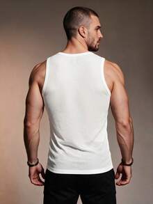 ZURIURI Men's Summer Sleeveless Tank Top - Ribbed Front Zipper Slim Fit, Fitness Training Sports Top - White - View 3