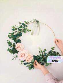 金屬花卉圓環框架 DIY 花環花串掛飾 春季婚禮派對裝飾用品 - 彩色 - 查看 2