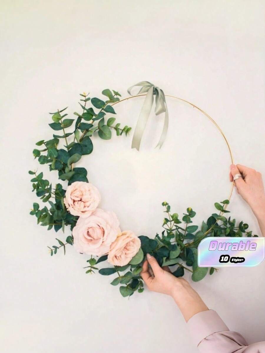 金屬花卉圓環框架 DIY 花環花串掛飾 春季婚禮派對裝飾用品