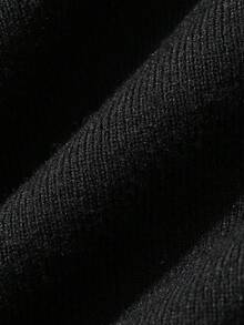 DAZY Women's Solid Color High Neck Fitted Long Sleeve Pullover Sweater - Black - View 6