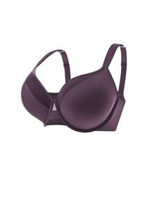 LUVLETTE Plus Dream Curve Support +Smooth Halloween Full Coverage Support Wide Strap Push Up T-Shirt Purple Basic Bra - Purple - View 5