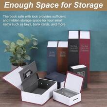 Decorative Book Safe Box With Key Lock, Fake Book Hidden Storage Box, Ideal For Home Bookshelf, Storage, Piggy Bank, Document Safe, Black - Black - View 7