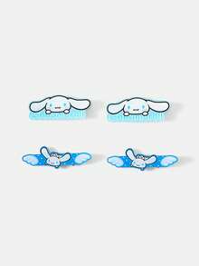 HELLO KITTY AND FRIENDS | SHEIN 4Pcs Cute Blue Wings Cartoon Anime Decorative Hairpin Use Daily Cos - Multicolor - View 3