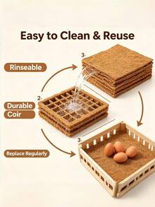 6/8pcs Mats, Artificial Grass Pads, Washable And Durable, Suitable For Indoor And Outdoor Use, Fit For Chickens And Pets, Compatible With Most Chicken Coops And Egg Boxes, Pet Supplies, Gardening - Multicolor - View 5