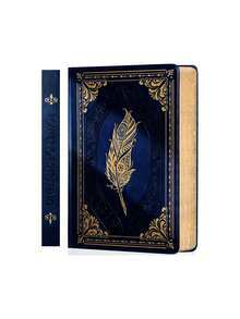 A5 Vintage Diary Notebook For Women, 320 Pages Thick Golden Edge Paper Leather Hardcover Journal, 14.5x21.1cm Portable Travel Writing Notepad, Premium Refillable Lined Sketchbook, Home Office Desk Accessory, Creative Keepsake Memory Book, - Multicolor - View 5
