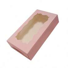 40pcs Disposable Paper Cookie Boxes With Clear Window - Square Packaging Boxes For Macarons And Donuts, Suitable For Parties, Birthdays And Festive Gatherings - Sturdy And Food Containers For Candy, Chocolate, Pastries, Party Favors, - Pink - View 7