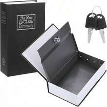 Decorative Book Safe Box With Key Lock, Fake Book Hidden Storage Box, Ideal For Home Bookshelf, Storage, Piggy Bank, Document Safe, Black - Black - View 4