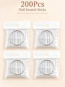 150/200Pcs Clear Rectangular Fan-Shaped Nail Art Sticks, Acrylic Nail Polish Color Chart Display Board With Metal Ring, Manicure Sample Practice Tool For Salon & Home DIY - Clear - View 11