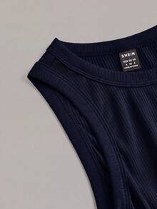 SHEIN EZwear 多色針織女款修身背心 - 彩色 - 查看 4
