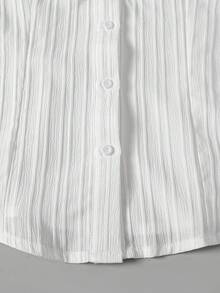 SHEIN 返校季少女百搭白色襯衫，可作內搭或外穿，休閒日常時尚，適合畢業季與正式場合，白色長袖襯衫，百搭白色襯衫 - 白色 - 查看 8