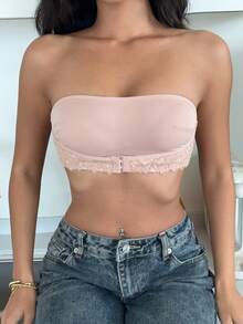 ZzzCrew Women's Lace Backless Bra, Fashionable Multi-Occasion Non-Slip Lingerie, 1pc - Apricot - View 5
