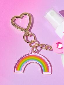 SHEIN X Care Bears 60ml/2oz 心形熊可補充噴霧瓶附吊飾鑰匙圈，便攜式酒精、香水與液體儲存瓶，適合旅行與日常攜帶 - 粉色 - 查看 5