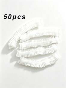 50/200入透明一次性洗澡帽，加厚大尺寸高彈性防水彈性洗澡帽，方便沐浴、護髮、旅行與返校使用 - 透明 - 查看 9