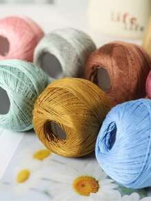 1 Pc Silk Lace Yarn, Fine Soft Smooth Thread For Summer Crochet, Ideal For Knitting Short-Sleeved Dresses, Tops, And DIY Handmade Projects, Lightweight Breathable, Perfect For Craft Lovers - White - View 2