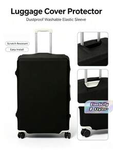 1PC M/L/XL Elastic Luggage Cover Luggage Protective Cover Luggage Cover Storage Suitcase Cover Trolley Case Luggage Protective Dust Cover - Black - View 1
