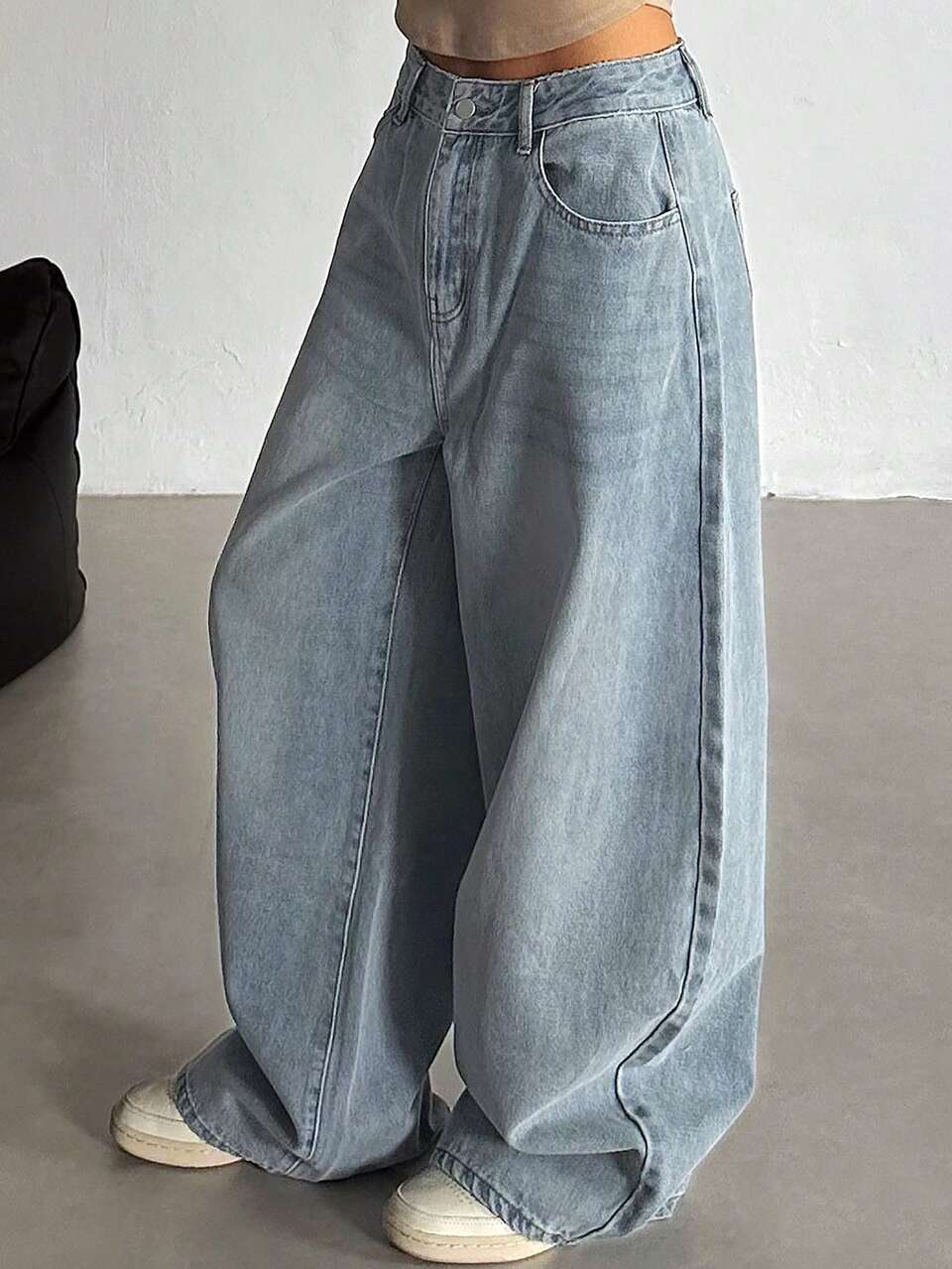 Women's Loose Straight Leg Street Casual Denim Jeans Fall