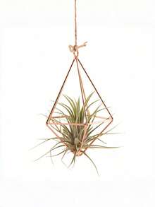 1PC Lightweight Durable Rustproof Iron Triangular Geometric Cube Hanging Planter With Rope For Indoor Outdoor Home Garden Office Balcony Study Living Room Valentine Wedding Holiday Party Decor Modern Farmhouse Style Wall Hanging Gift - Multicolor - View 7