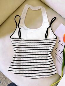 Resyla Women's Fashion Casual 2 In 1 Halter Neck Top - Multicolor - View 2