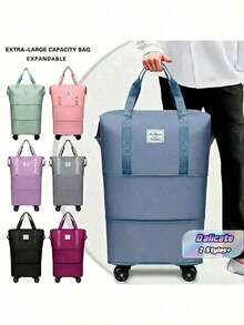 Large Wheeled Travel Luggage Bag, Expandable And Foldable, Detachable Wheels, Carry-On Travel Bag - A - View 1