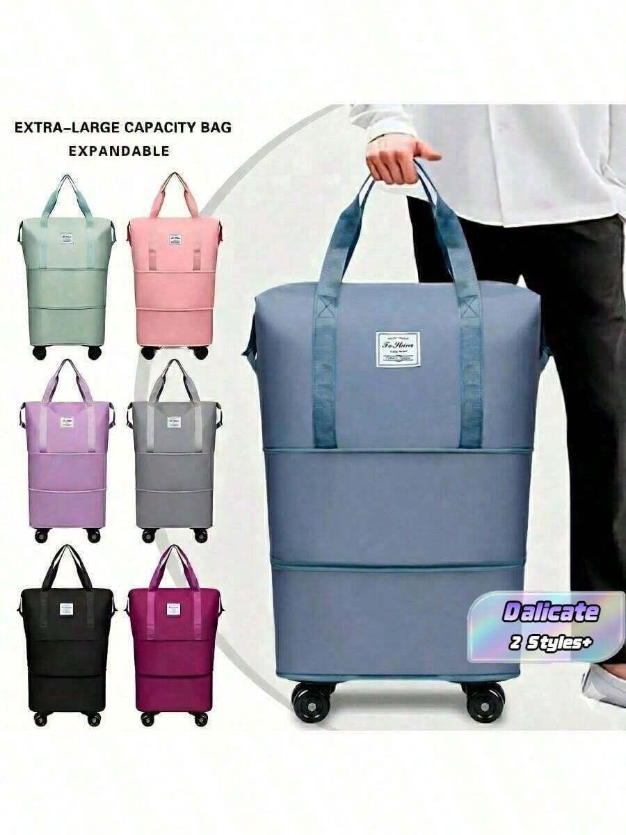 Large Wheeled Travel Luggage Bag, Expandable And Foldable, Detachable Wheels, Carry-On Travel Bag - A - View 1