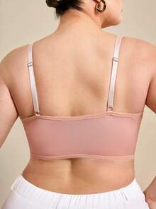Hourtrue Plus Size Comfortable Wireless Front-Closure Bra - Apricot - View 2