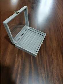 Caja de almacenamiento de anillos de terciopelo con tapa transparente, bandeja organizadora de exhibición de anillos, estuche de almacenamiento de joyas para anillos, pequeño soporte de joyas para exhibición en el hogar y la tienda - Multicolor - Ver 7
