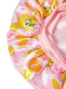 Upgraded Version Of Double-Layer Fabric, Hair Care Cap, Wide-Brimmed Elastic Satin Sleep Cap, Soft And Comfortable, Suitable For Daily Home Sleep Wear - Pink - View 8