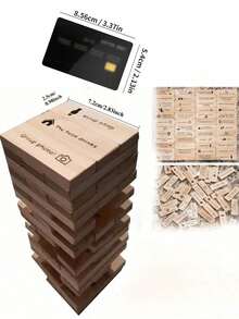48pcs Party Drinking Game - Rolling Tower Blocks, Wooden Stacking Blocks, Party Drinking Water Rolling Tower Game, Traditional Games Use Brick Towers For Parties - 48 Items - View 3
