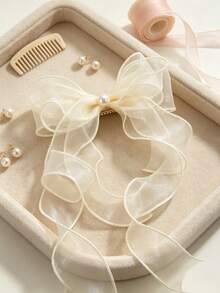 9M 透視薄紗緞帶捲，花卉包裝網格蝴蝶結，適用婚禮裝飾、禮品包裝、派對用品、花束包裝、慶典必需品 - A - 查看 5