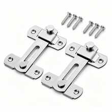 2 Packs 180 Degree Flip Barn Door Latch, Stainless Steel Sliding Door Lock, Black Privacy Gate Latch For Barn Door, Pet Door, Bathroom, Garage, Window - multicolor - View 10