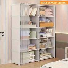 1pc Simple Multi-Layer Assembled Non-Woven Fabric Storage Organizer, Combination Dust-Proof Cabinet, Simple Rental Home Dust-Proof Wardrobe, Minimalist Assembled Storage Cabinet, Hanging Wardrobe, Multi-Layer Storage Rack For Rental Home - View 9