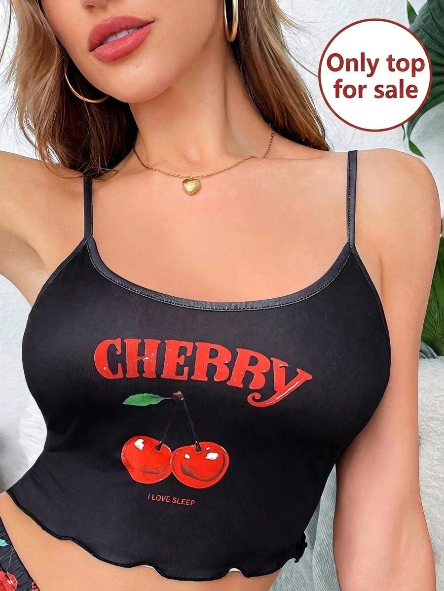 SHEIN 牛油果可爱女士睡衣上衣 - 彩色 - 查看 1