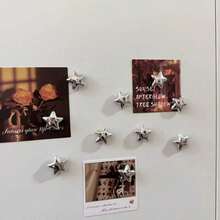 5/10/15pcs Silver Star Fridge Magnets, Sound Absorbing Board Magnetic Stickers, Kitchen Refrigerator Decoration, Fridge Door Decor, Photo Holder, Holiday Gift - silver - View 4
