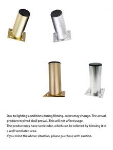 4 piezas Patas de muebles de aleación de aluminio - Patas redondas ajustables para sofá, adecuadas para armarios, mesas, sillas, sofás, camas, color plateado - Multicolor - Ver 5