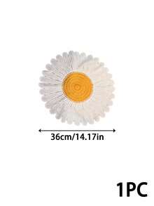 Zazumi 1PC Flower & Sunflower Shaped Table Mat, Imitate Hand Crochet Knitted Design Made Of Soft Milk Silk Fabric, Delicate Floral Hollow Embroidery Pattern, Heat Resistant, Anti-Slip, Stain Resistant And Easy To Clean Decorative Doily Table Runner - Multicolor - View 12