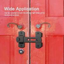 2 Packs 180 Degree Flip Barn Door Latch, Stainless Steel Sliding Door Lock, Black Privacy Gate Latch For Barn Door, Pet Door, Bathroom, Garage, Window - multicolor - View 6