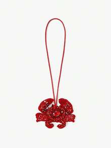 Viva Strut 1 Stylish Faux  Crab Beaded Bag Accessory Buckle, Suitable For Decorative Handbags, Messenger Bags, Backpacks, Etc - Red Crab - View 4