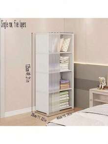 1pc Simple Multi-Layer Assembled Non-Woven Fabric Storage Organizer, Combination Dust-Proof Cabinet, Simple Rental Home Dust-Proof Wardrobe, Minimalist Assembled Storage Cabinet, Hanging Wardrobe, Multi-Layer Storage Rack For Rental Home - View 7