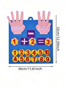 1 buah 2 buah Papan Hitung Matematika Angka Jari - Alat Pendidikan Pembelajaran Awal untuk Mengajarkan Perkembangan Intelektual, Perlengkapan Kembali ke Sekolah - biru - View 2