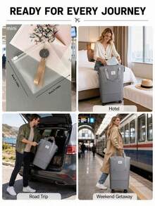 Large Wheeled Travel Luggage Bag, Expandable And Foldable, Detachable Wheels, Carry-On Travel Bag - A - View 7