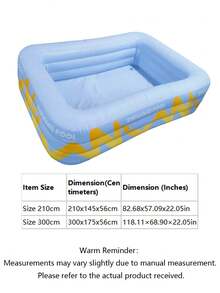 1pc Energetic Blue Inflatable Swimming Pool, Extra Large & Thick, Foldable, Suitable For Yard, Balcony, Lawn, Camping, Party, Easy To Set Up Home Mini Water Park, Durable & Spacious, Ideal For Play, Adult Relaxation, Family Gathering, Friend Party - C - View 10