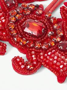 Viva Strut 1 Stylish Faux  Crab Beaded Bag Accessory Buckle, Suitable For Decorative Handbags, Messenger Bags, Backpacks, Etc - Red Crab - View 5