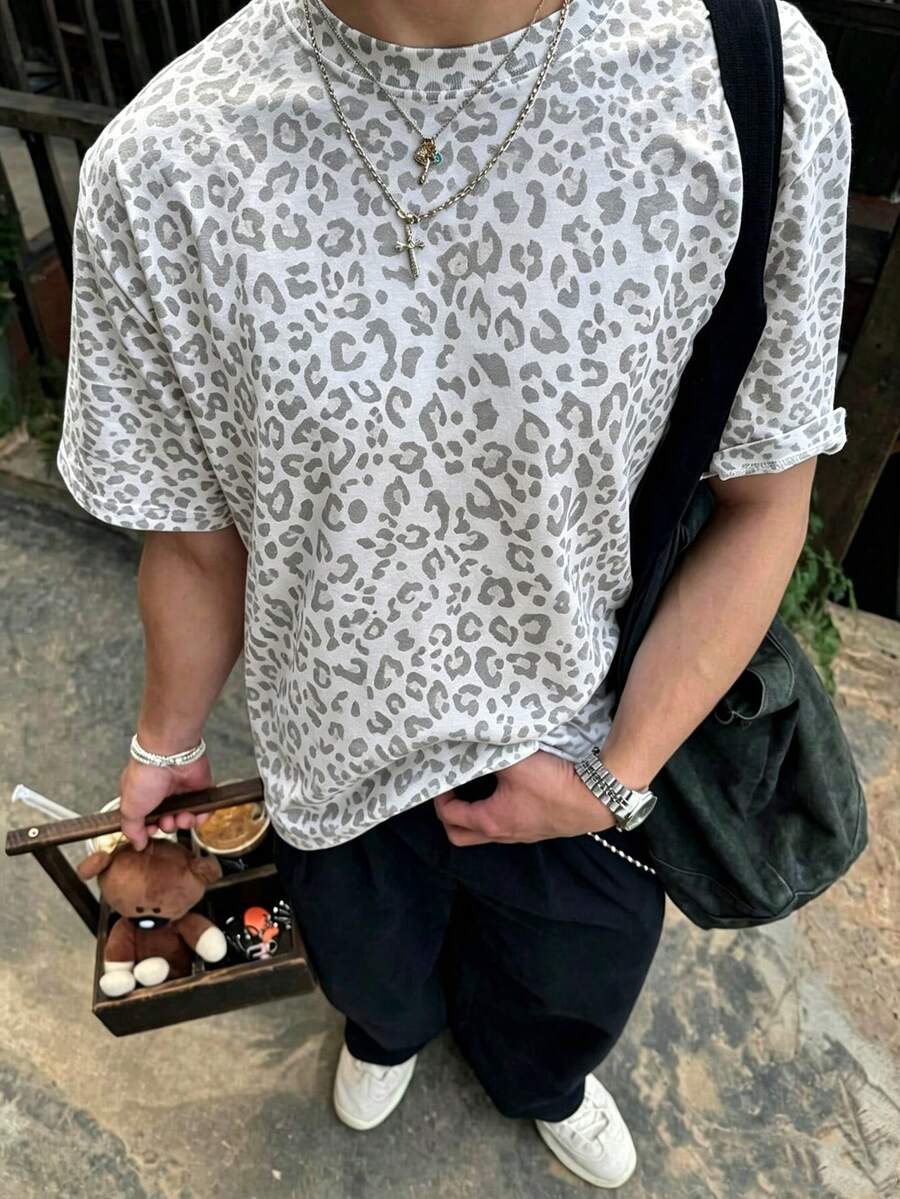 Resyla Men Men's Casual Leopard Print Top, Perfect Choice For Summer - Multicolor - View 1