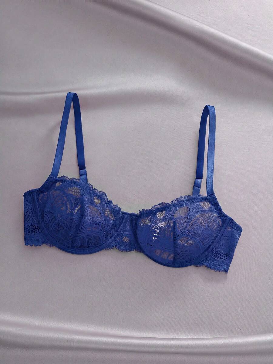EmpressEnvy 女款蕾絲時尚舒適內衣 皇家藍 夏季 - 寶藍色 - 查看 1