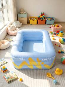 1pc Energetic Blue Inflatable Swimming Pool, Extra Large & Thick, Foldable, Suitable For Yard, Balcony, Lawn, Camping, Party, Easy To Set Up Home Mini Water Park, Durable & Spacious, Ideal For Play, Adult Relaxation, Family Gathering, Friend Party - C - View 4