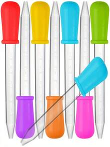 6-Pack Liquid Dropper, Made Of Silicone And Plastic Materials, With A Spherical Suction Head For Easy Transfer Of Liquids, Essential For Returning To School - 6pcs Random Colors - View 2