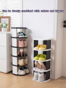 Foldable Integrated Shoe Rack Space Saving Shoe Storage Organizer For Dorm Household Shoe Arrangement Supplies - Multicolor - View 8